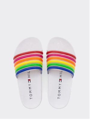 tommy hilfiger rainbow slides womens