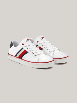 Kids' Vulcanized White Sneaker, White