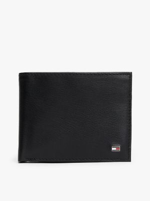 Pebbled Leather Bifold Wallet, Black