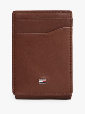 Pebbled Leather Magnetic Bifold Wallet, Tan