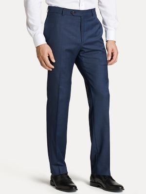 Regular Fit Suit Pant In Blue Sharkskin 