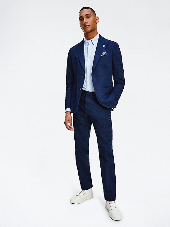 Tommy Hilfiger Linen Suit in Dark Blue for Men Blue Mens Clothing Suits 