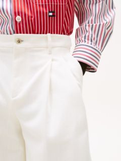 Wide Leg Chino Short — White 3