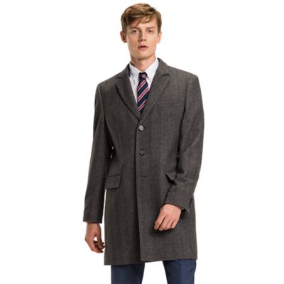tommy hilfiger men's wool tailored top coat