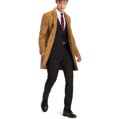 tommy hilfiger men's wool tailored top coat