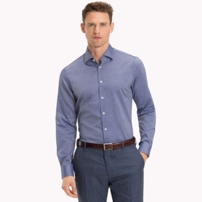 tommy hilfiger men's slim fit dress shirts