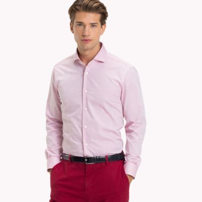 tommy hilfiger pink dress shirt