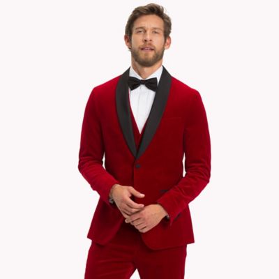 tommy hilfiger red velvet jacket