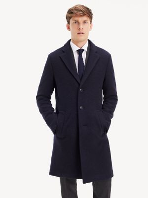 tommy hilfiger men's wool tailored top coat