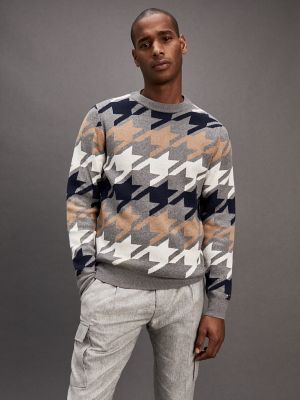 mens houndstooth sweater