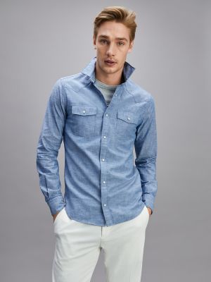 slim fit chambray shirt