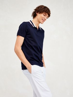 tommy hilfiger men's striped collar polo