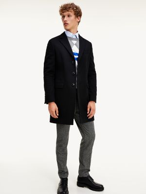 tommy hilfiger men's wool tailored top coat