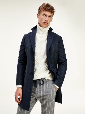 tommy hilfiger blue coat mens