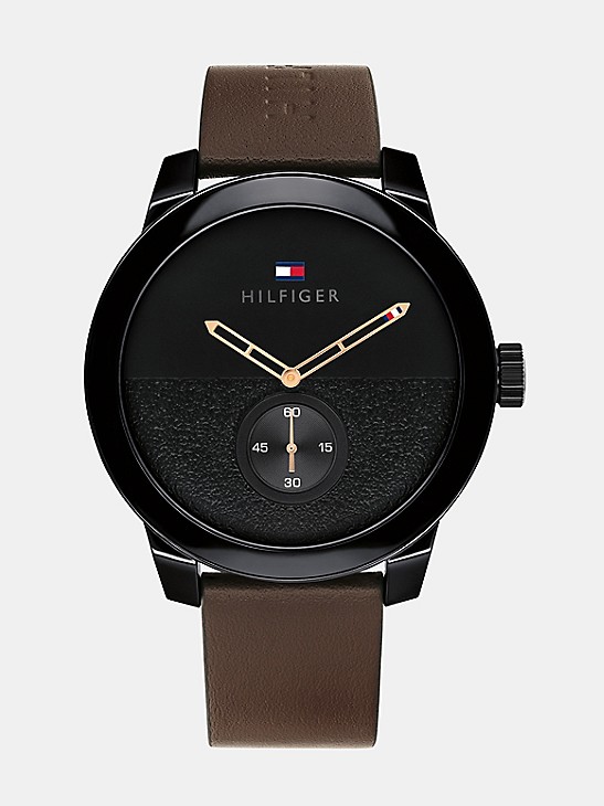 Udøve sport jord byrde Textured Sport Watch with Brown Leather Strap | Tommy Hilfiger