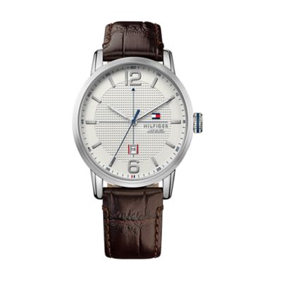 Tommy hilfiger watch white leather clearance strap