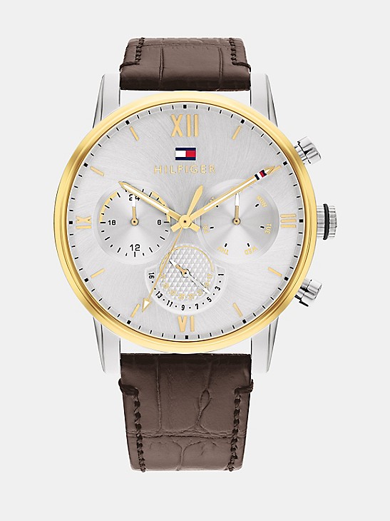 Pygmalion frugtbart usikre Stainless Steel Modern Dress Watch with Brown Leather Strap | Tommy Hilfiger