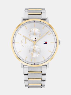 tommy hilfiger men's two tone bracelet watch