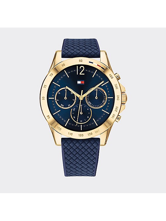 Gold-Plated Sport Watch with Silicone Strap | Tommy Hilfiger