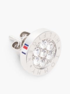 Logo Crystal Stud Earring — Silver 2