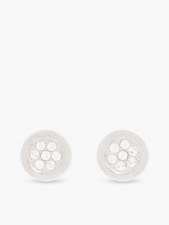 Logo Crystal Stud Earring — Silver 1