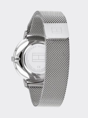 Stainless Steel Watch with Magnetic Strap, Silver