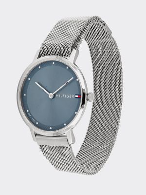 Женские часы Tommy Hilfiger Stainless Steel Watch with Magnetic Strap, цвет: Серебряный — фото 3