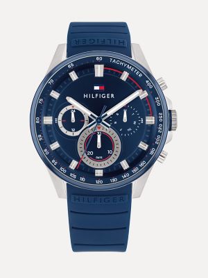Racing Watch with Blue Silicone Strap, Blue