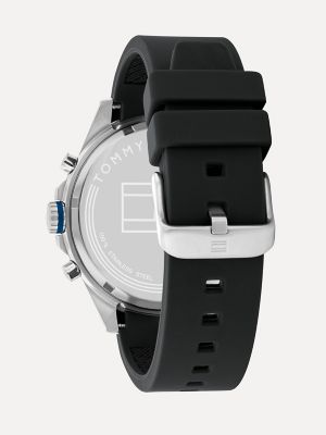 Tommy hilfiger watch outlet women's black silicone strap