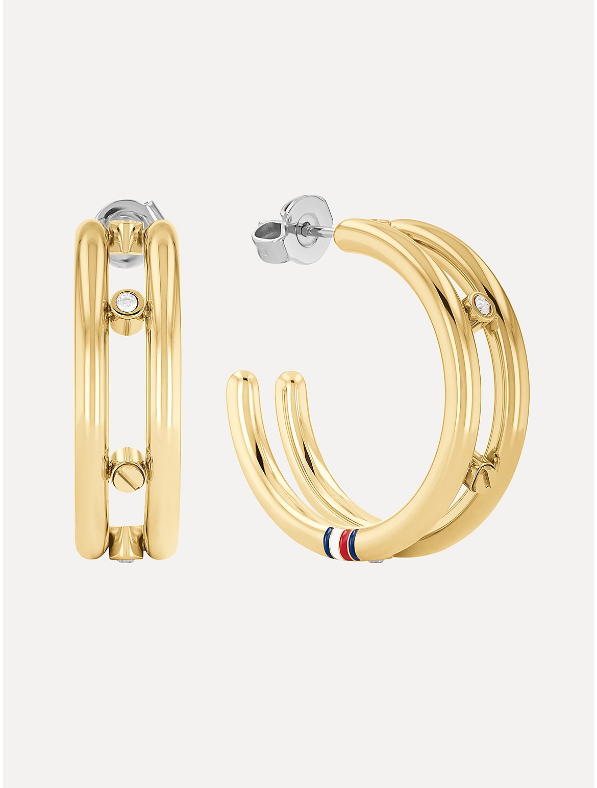 Tommy Hilfiger Women's Gold-Plated Crystal Accent Hoop Earring - Metallic
