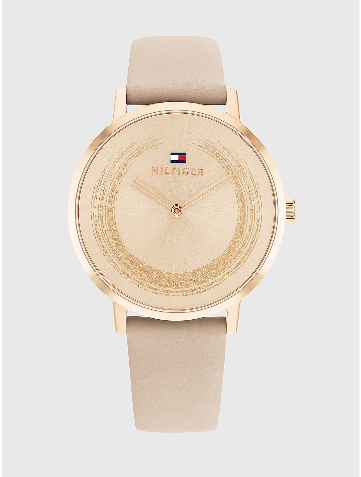 Tommy Hilfiger Women's Dress Watch with Taupe Leather Strap - Metallic
