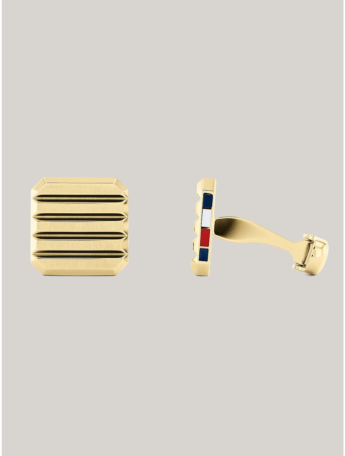 Tommy Hilfiger Men's Gold-Tone Stripe Cufflinks