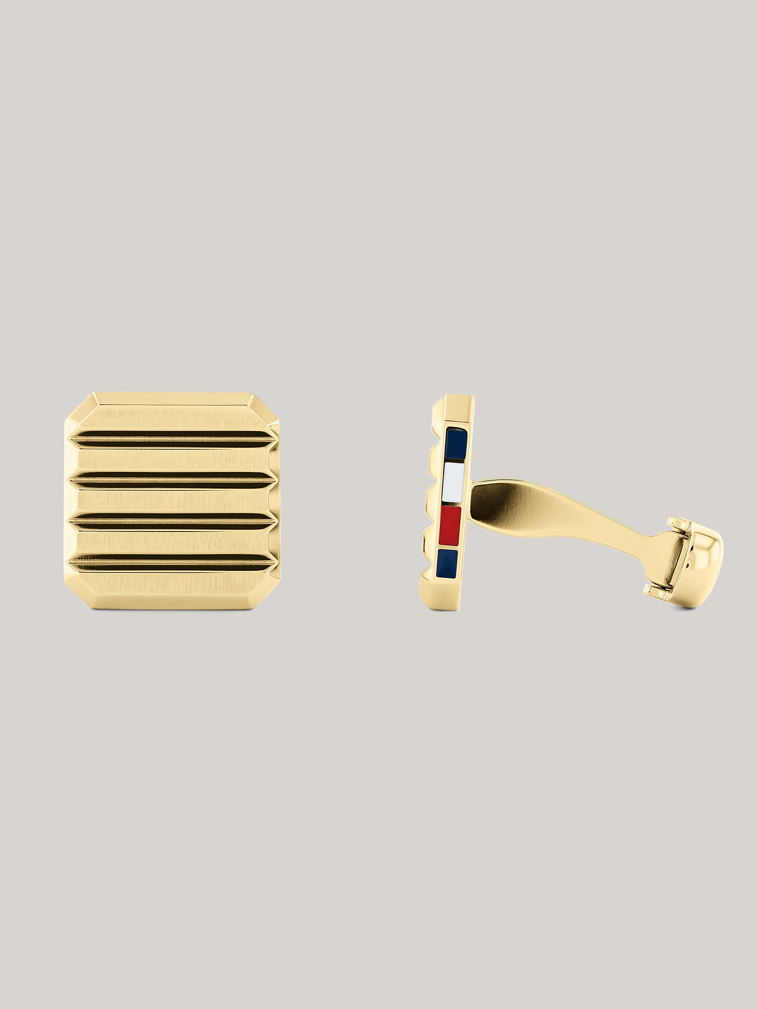Gold-Tone Stripe Cufflinks | Hilfiger