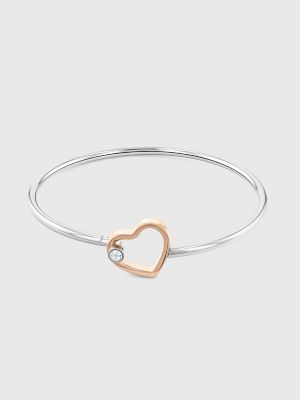 Icon Brand stainless steel heart locket bracelet in silver