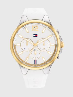 Sport Watch with White Silicone Strap Tommy Hilfiger