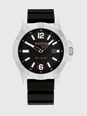 Tommy hilfiger watch store men's black silicone strap