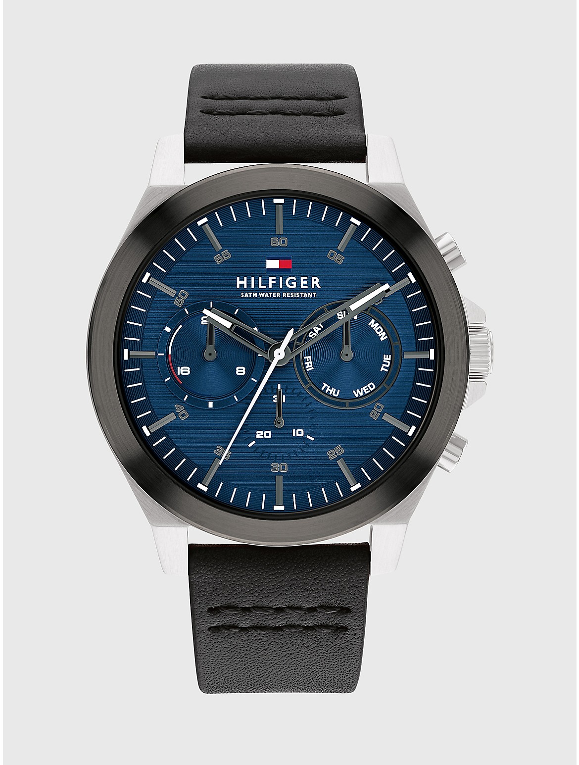 Tommy Hilfiger Men's Contemporary Watch with Leather Strap - Blue