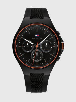 Sport Watch with Black Silicone Strap Tommy Hilfiger