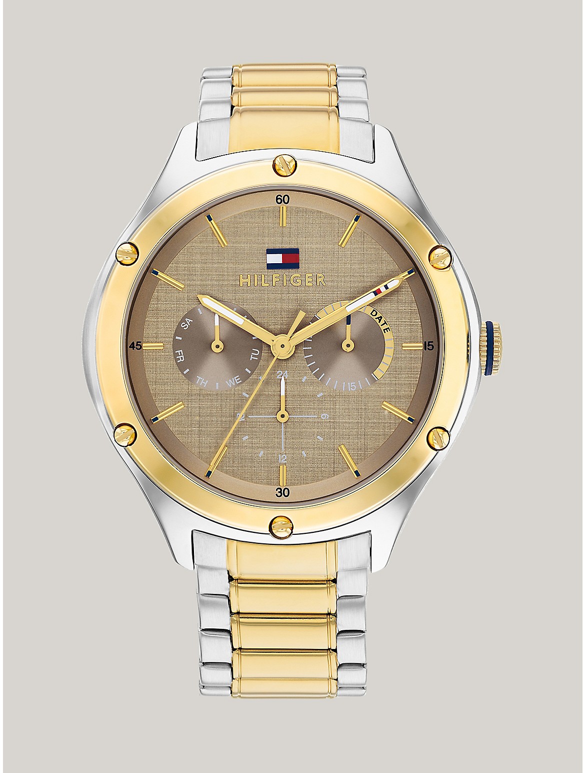 Tommy Hilfiger Sport Watch With Two In Gold/silver Two Tone