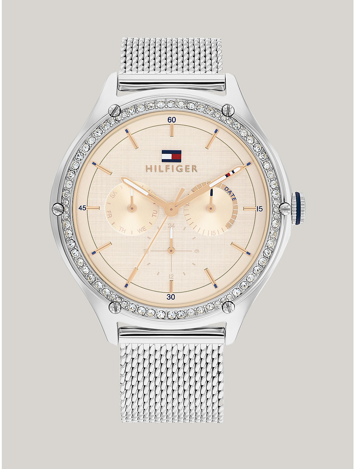 Tommy Hilfiger Sport Watch With Mesh Bracelet In Silver