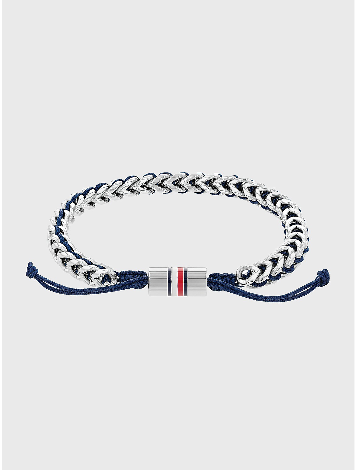 Tommy Hilfiger Men's Adjustable Braided Metal Bracelet - Blue
