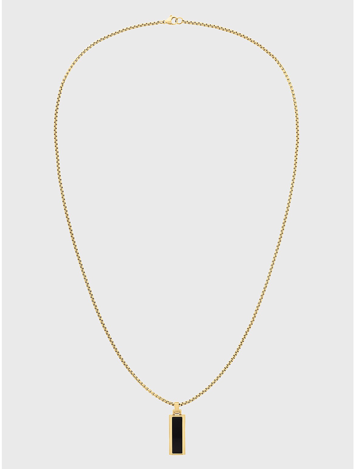 Tommy Hilfiger Men's Gold-Tone Onyx Stone Necklace - Metallic - OS