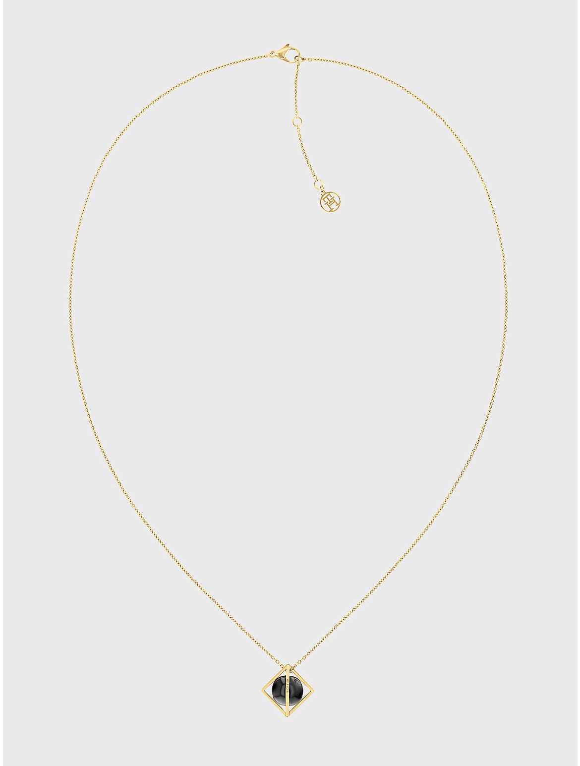 Tommy Hilfiger Women's Gold-Tone Framed Orb Necklace - Metallic