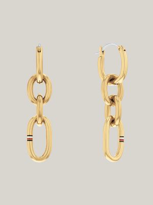 Mixed Chain Link Gold-Tone Earring | Tommy Hilfiger