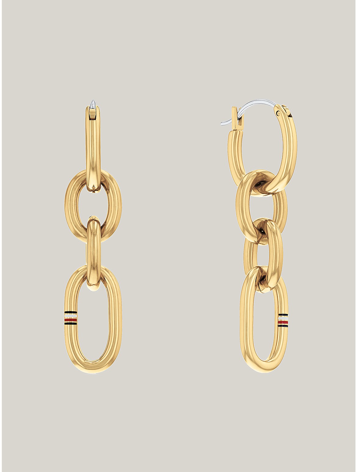Tommy Hilfiger Women's Mixed Chain Link Gold-Tone Earring - Metallic