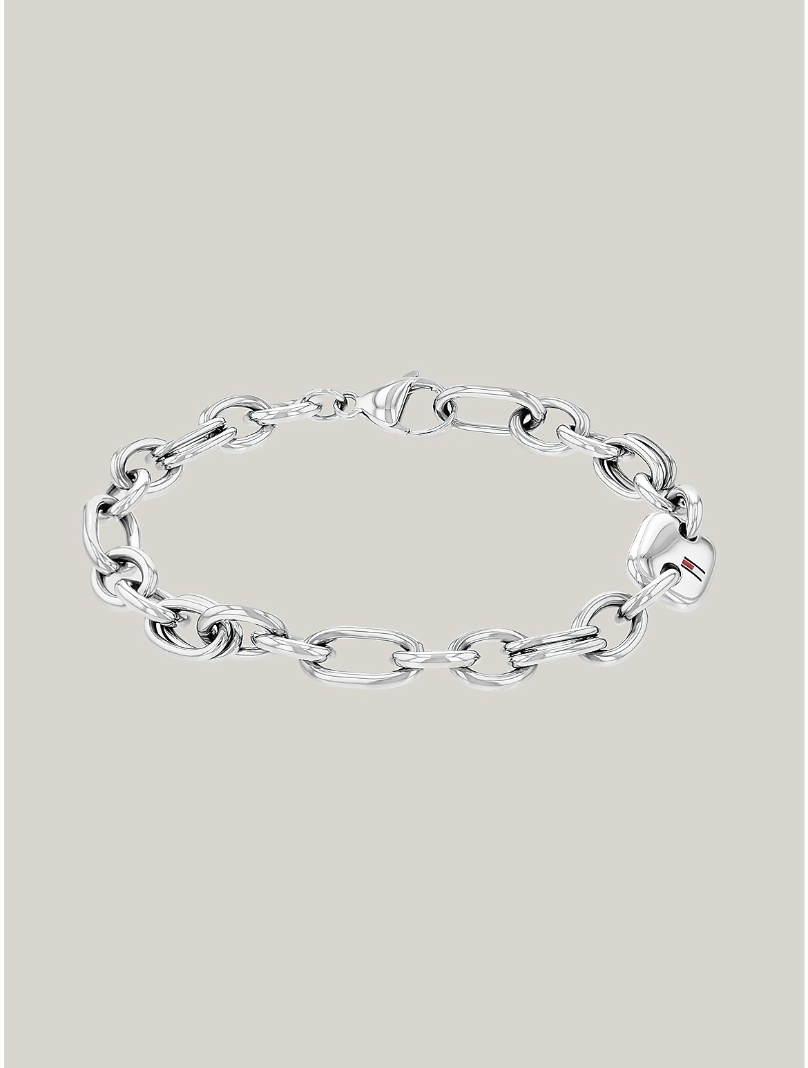 Tommy Hilfiger Mixed Chain Link Stainless Steel Bracelet In Silver
