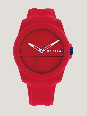 Tommy Hilfiger Red Silicone Band Men's Multi-function Watch