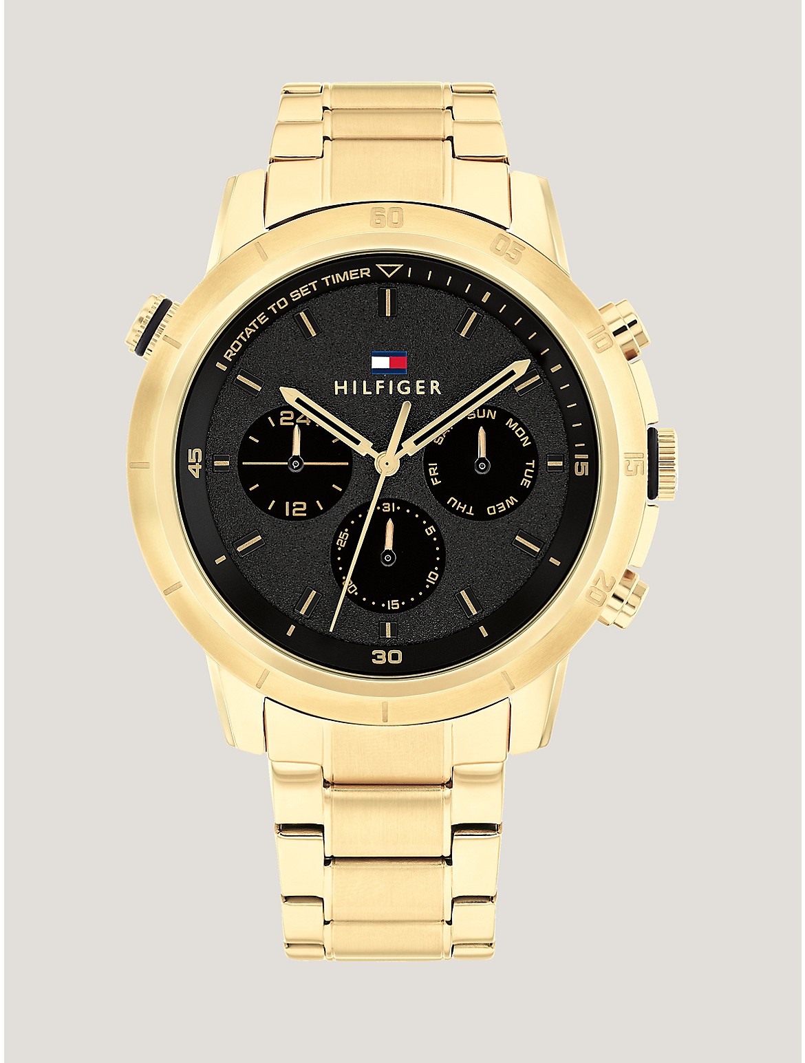 Tommy Hilfiger Casual Watch With Gold In Black