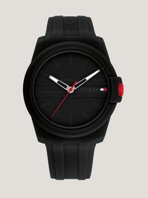 Tommy hilfiger men's store black silicone strap watch