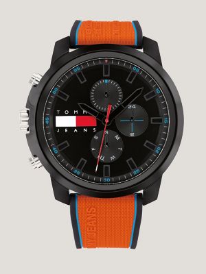 TJ Casual Watch with Orange Silicone Strap | Tommy Hilfiger